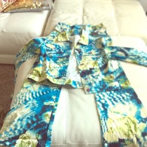 NWT Sierra’s TARK1/Paris bluewhite/green pantsuit